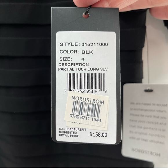 NWT Adrianna Papell Illusion Bodice Pleated Partial Tuck Jersey Sheath Dress 4 - Picture 7 of 16